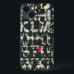 Alphabet Painting by Norman Wyatt iPhone 13 Case<br><div class="desc">If you love taking vision exams then this painting is for you! The letter of the english alphabet are imposed over each other, almost obscuring them in this painting by Norman Wyatt. The letter Y stands out thanks to its pink coloration.</div>