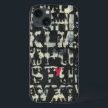 Alphabet Painting by Norman Wyatt iPhone 13 Case<br><div class="desc">If you love taking vision exams then this painting is for you! The letter of the english alphabet are imposed over each other, almost obscuring them in this painting by Norman Wyatt. The letter Y stands out thanks to its pink coloration.</div>