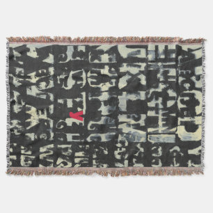 Alphabet Painting by Norman Wyatt Throw Blanket