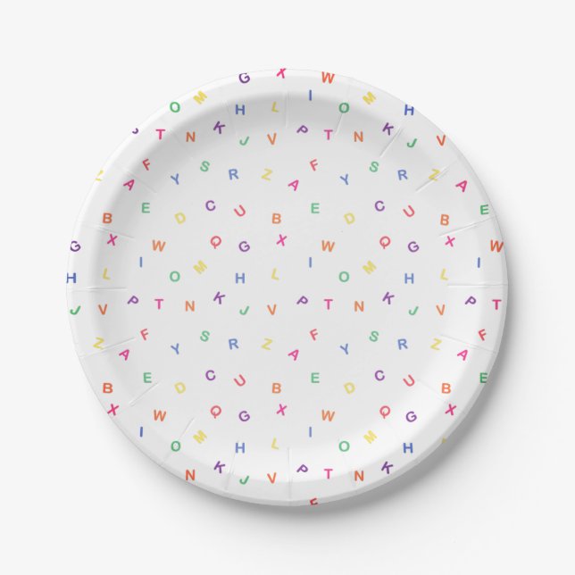 Alphabet Paper Plate (Front)