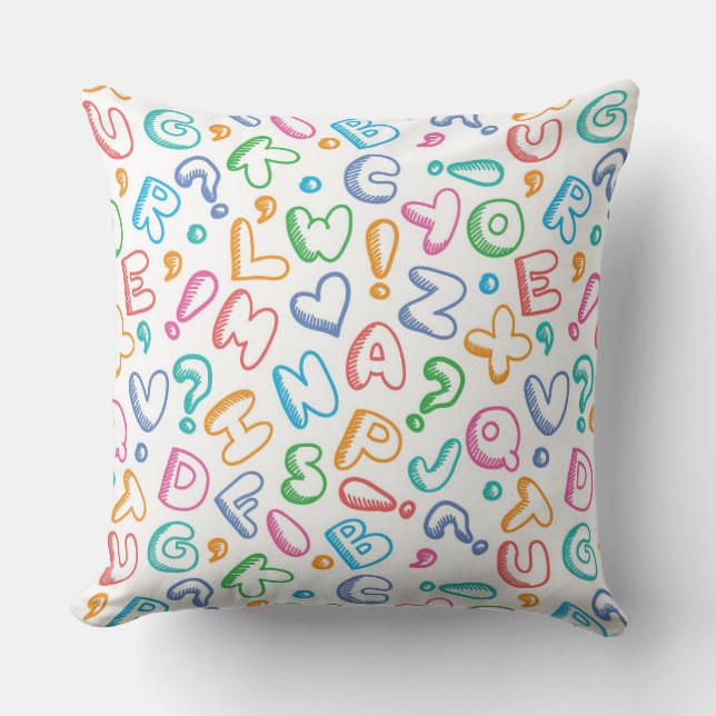 alphabet pattern cushion (Front)