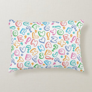 alphabet pattern decorative cushion