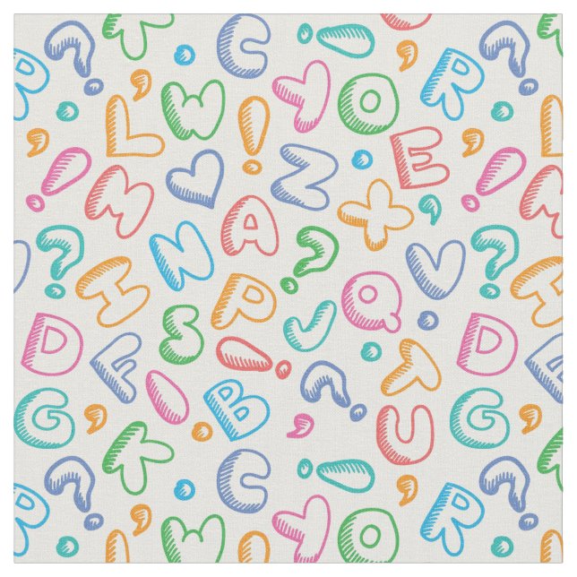 alphabet pattern fabric (Close Up)