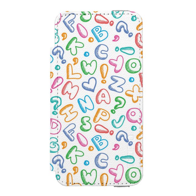 alphabet pattern incipio iPhone wallet case (Folio Front)
