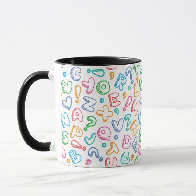 alphabet pattern mug (Left)