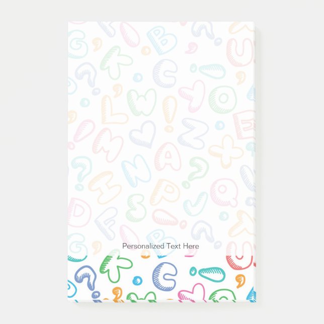 alphabet pattern post-it notes (Front)