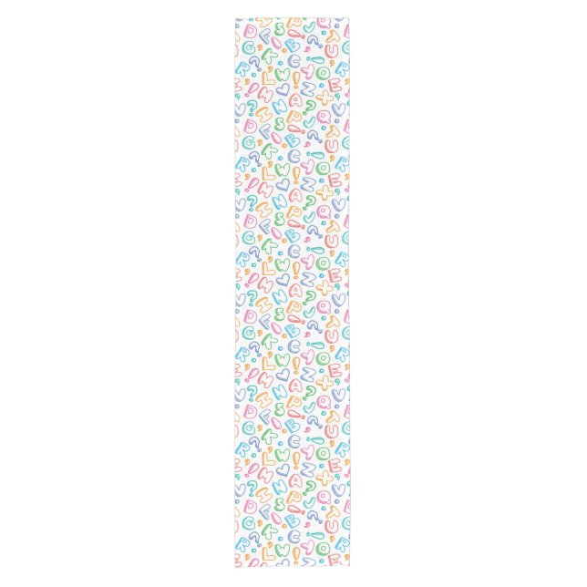 alphabet pattern short table runner (Front)