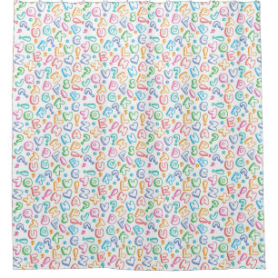 alphabet pattern shower curtain