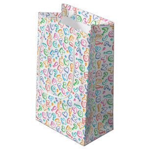alphabet pattern small gift bag