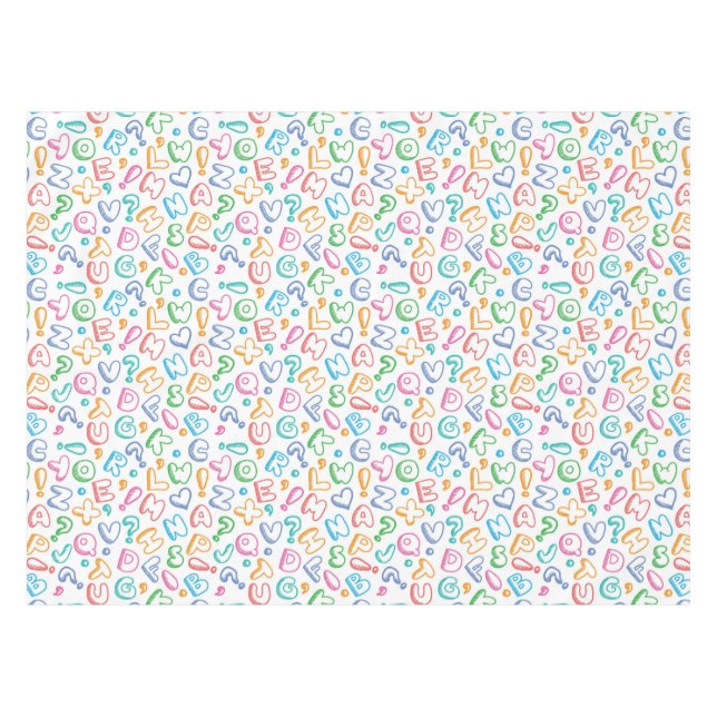 alphabet pattern tablecloth (Front (Horizontal))