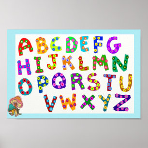 Alphabet  pink  poster