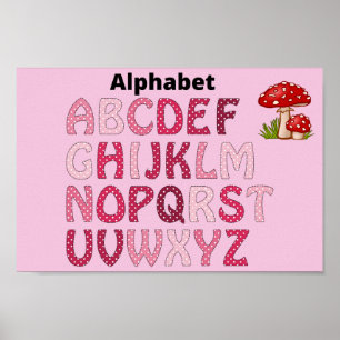 Alphabet  pink  poster
