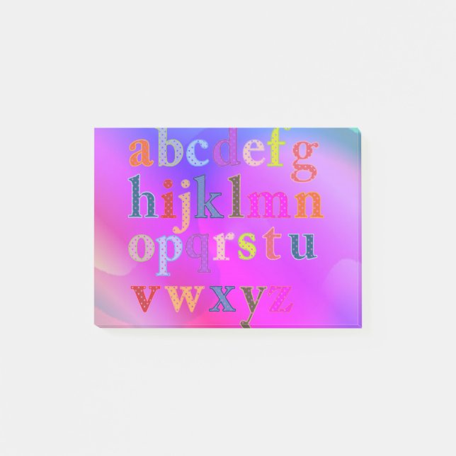 Alphabet Post it Note (Front)