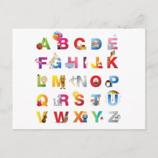 alphabet postcard