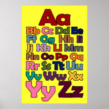 Alphabet Poster, Change the Background Colour