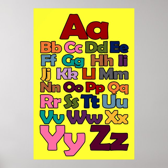 Alphabet Poster, Change the Background Colour Poster (Front)