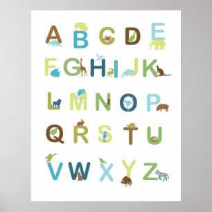 Alphabet Poster in earthy colours
