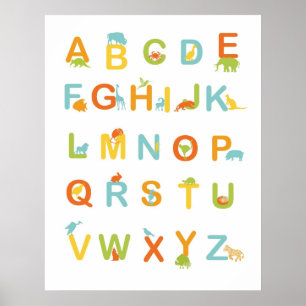 Alphabet poster with Sunny colours