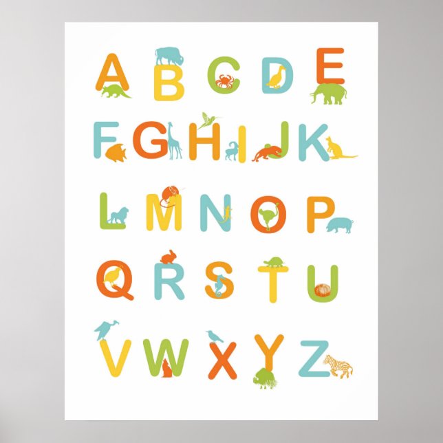 Alphabet poster with Sunny colours (Front)