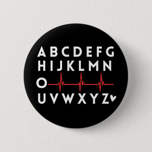 Alphabet PQRST Nurse 6 Cm Round Badge