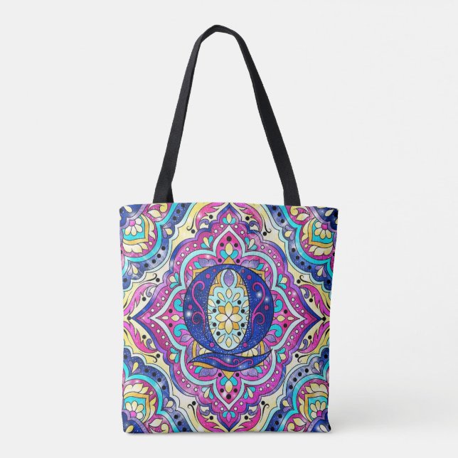 Alphabet Q mandala Tote Bag (Back)