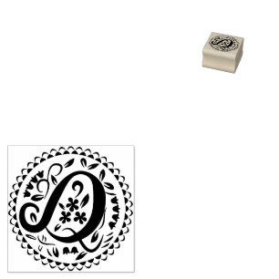 Alphabet Q Rubber Stamp