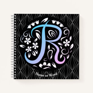 Alphabet R Monogram Handwritting Notebook