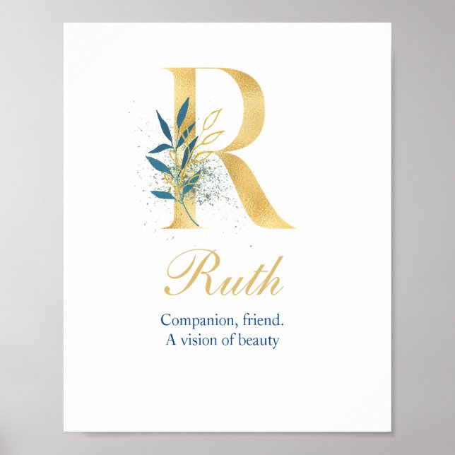 Alphabet R Print Initial Name Meaning Poster (Front)