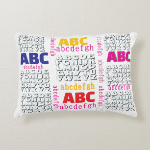 Alphabet Rainbow White Decorative Cushion