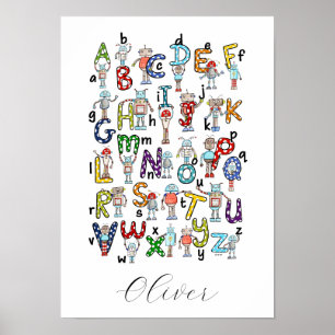 Alphabet Robots Poster