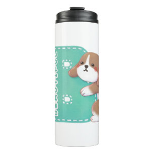 Alphabet Series: "B" Beautiful Beagle Illustration Thermal Tumbler