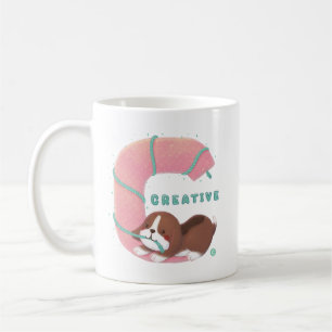 Alphabet Series: "C" Creative Beagle Illustration Coffee Mug