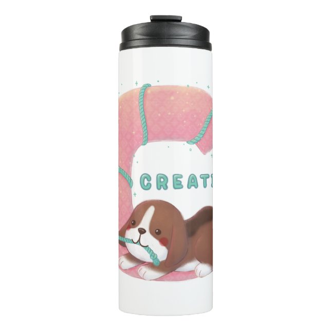Alphabet Series: "C" Creative Beagle Illustration Thermal Tumbler (Front)