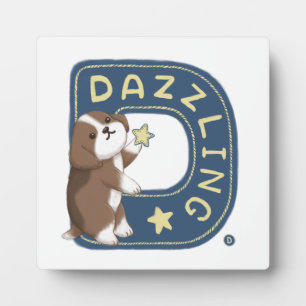 Alphabet Series: "D" Dazzling Beagle Illustration Plaque