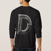 Alphabet Shirt with Letter D Basic Sweatshirt