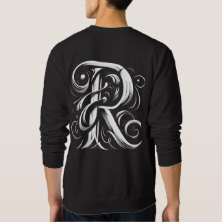 Alphabet Shirt with Letter R Basic Sweatshirt
