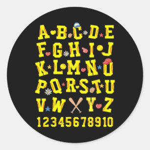Alphabet Softll Abcs Numbers Letters Kids Boy Girl Classic Round Sticker