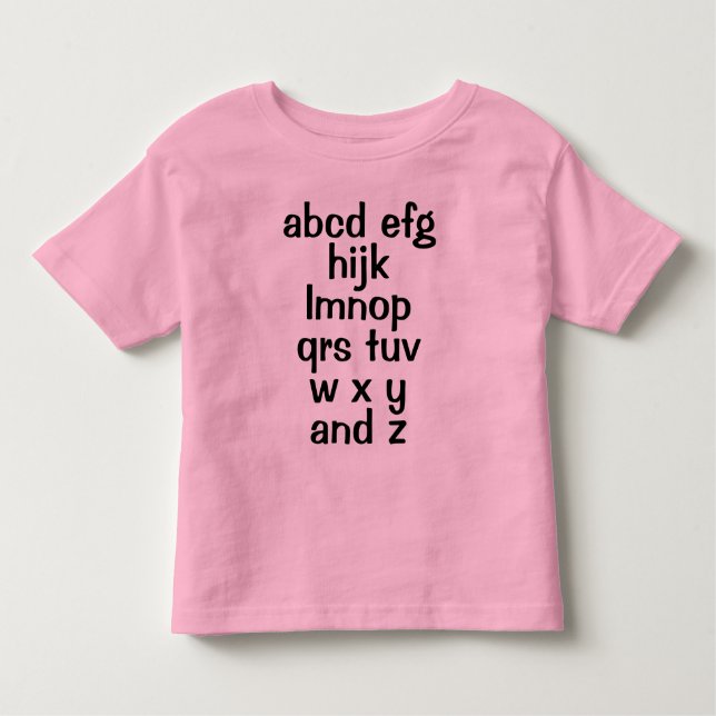Alphabet Song Toddler Girl's T-Shirt (Front)