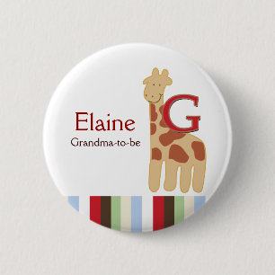 Alphabet Soup (Giraffe) NAME TAG Custom Button