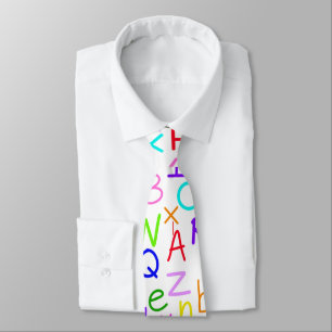 Alphabet Soup (on white) Tie