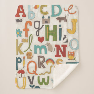 Alphabet Soup Sherpa Blanket