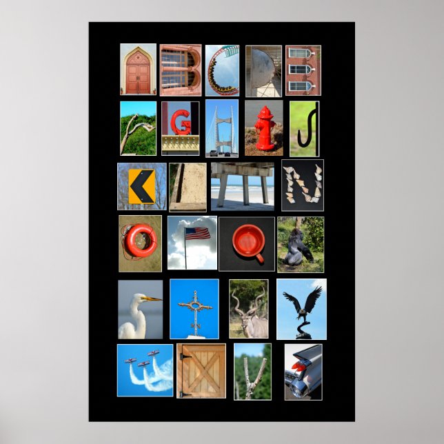 Alphabet spelled out with picture letters poster (Front)