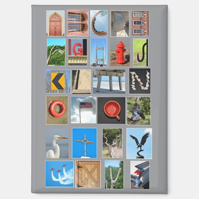 Alphabet spelled out with pictures letters magnet (Front)