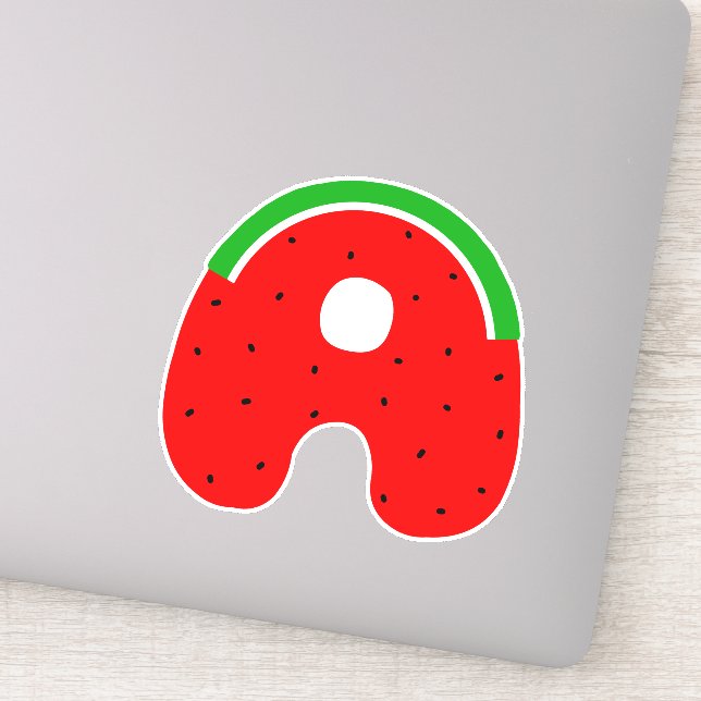 Alphabet Sticker, Letter A Sticker, Watermelon (Detail)