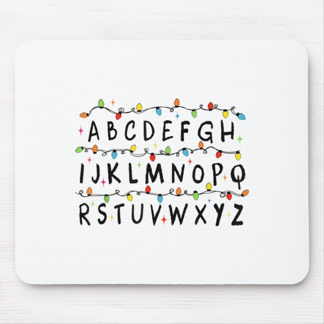 Alphabet Stranger Christmas 2025 Lights Boys Girls Mouse Pad (Front)