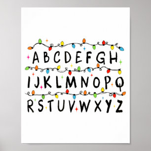 Alphabet Stranger Christmas 2025 Lights Boys Girls Poster