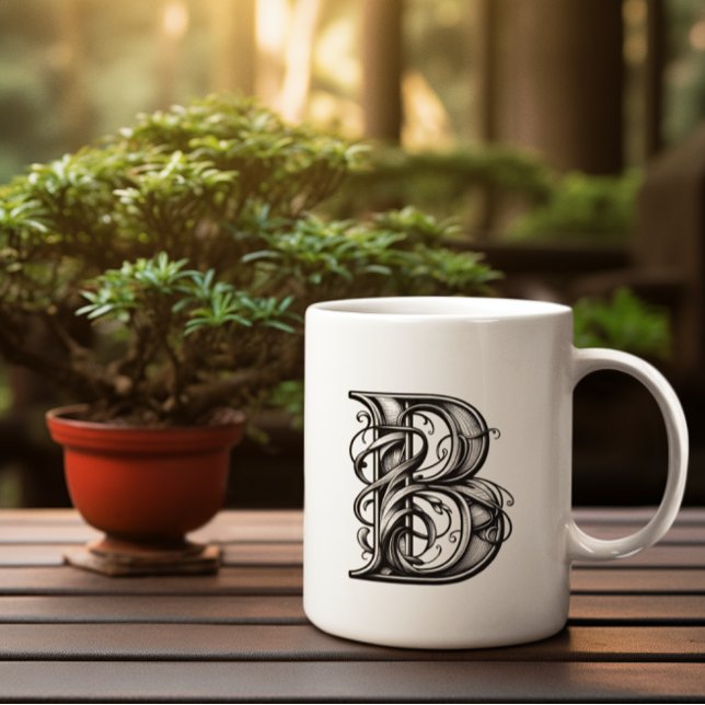 alphabet Stylish B Elegant Initial B Modern Trendy Mug (Creator Uploaded)