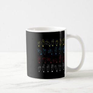 Alphabet Teacher American Sing Language Asl Chart Coffee Mug