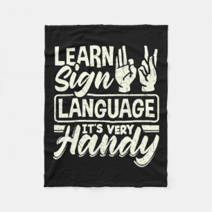 Alphabet Teacher American Sing Language Its Very H Fleece Blanket