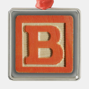 Alphabet Toy Block B Metal Ornament